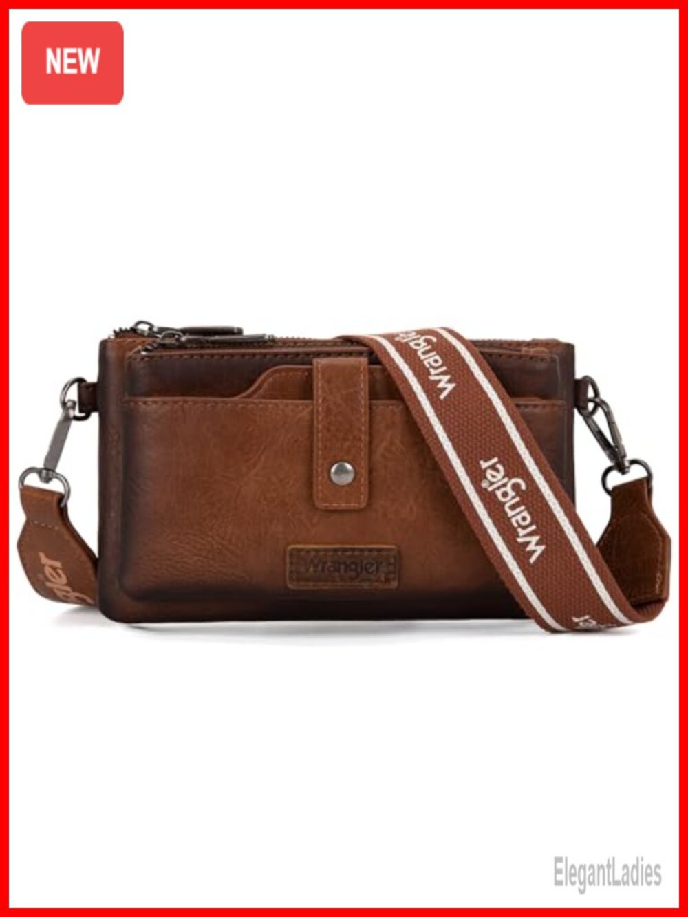 Crossbody Wallet Purse Dual Zipper Phone Purse Detachable Guitar Strap